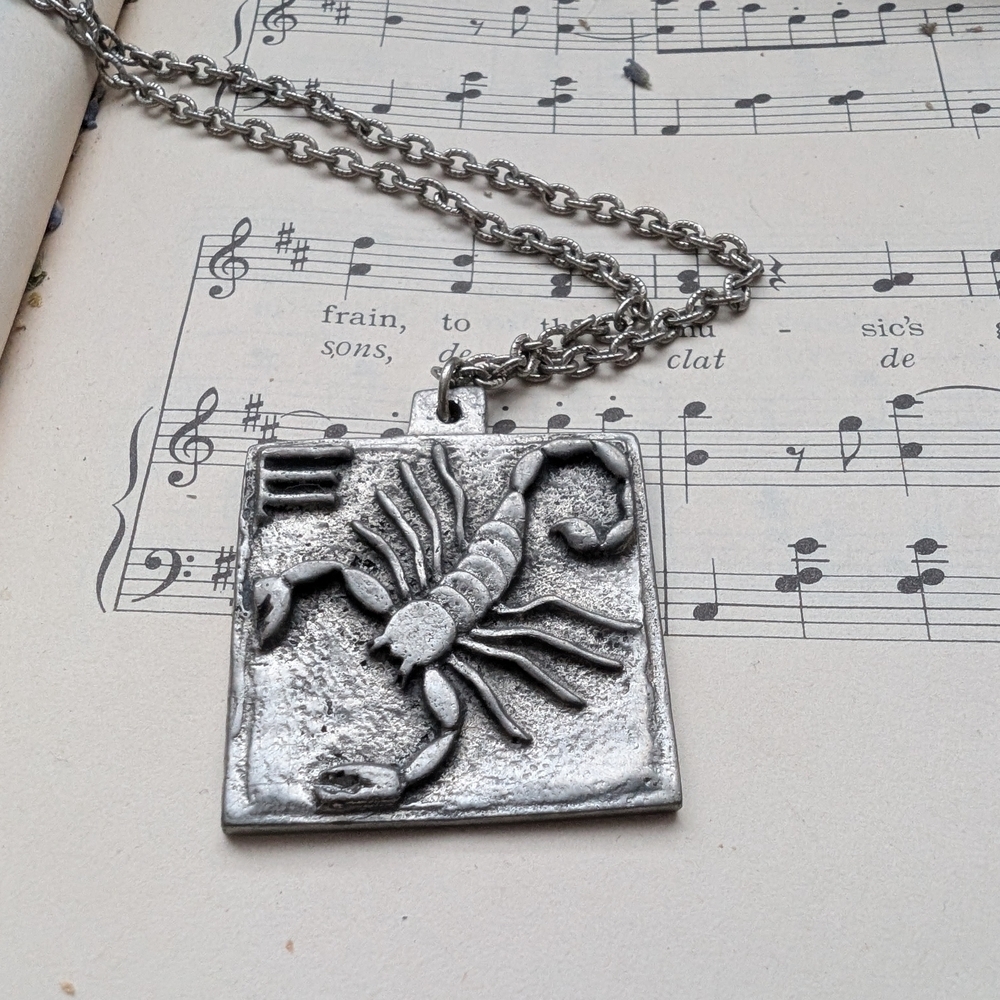 Silver Scorpion Pendant Necklace Scorpio